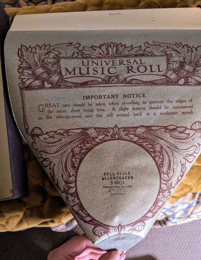 Antique Pianola music roll