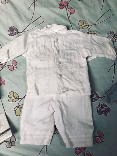 Baby boy pure linen christening outfit 0-6months
