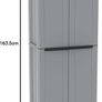 2 Door Cabinet with 1 Internal Shelving and 4 Shelves - 68x37.5x163.5 cm Image 6