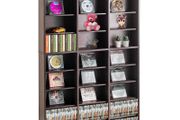 Media Storage Cabinet, 9-layer DVD Shelf Holds up to 756 CDs, Adjustable CD Shelves 27 Compartments, Protects &amp; Organizes Music, Movie, Video Games or Memorabilia Collections, Espresso