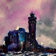fastnet lighthouse watercolour