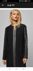 Ted Baker Vipper Faux Leather black coat UK 12