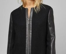 Ted Baker Vipper Faux Leather black coat UK 12