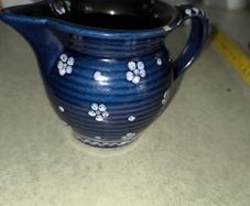 Vintage MINI Pitcher Creamer Dirndl Blue by Gmundner Austria Collection Gmunder Keramik Discontinued