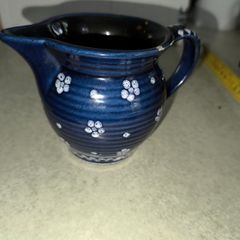 Vintage MINI Pitcher Creamer Dirndl Blue by Gmundner Austria Collection Gmunder Keramik Discontinued