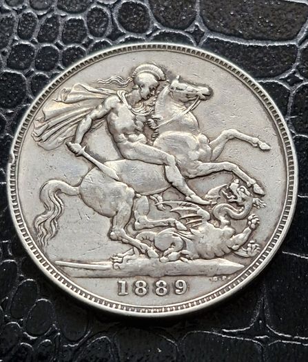 1889 Queen Victoria Silver Crown coin