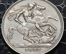 1889 Queen Victoria Silver Crown coin