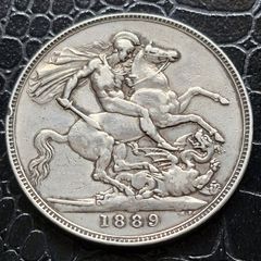 1889 Queen Victoria Silver Crown coin