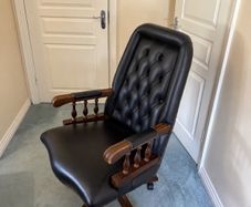 Vintage Chesterfield Leather Captains Chairs