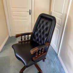 Vintage Chesterfield Leather Captains Chairs