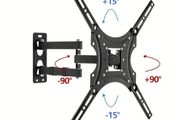 1pc Full Motion Metal TV Monitor Wall Mount, Hinged Arm with Swivel Tilt &amp; Extension, Fits 32-55 Inches LED LCD Flat Panel &amp; Curved TVs, VESA 15.75x15.75 Inches, Max Load 44 lbs