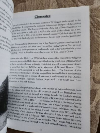 A History Of The O'dunnes. Duthai Ui Riagain ( Territory Of Ui Riagain) By Seosamh Mac Caba. First Edition Paperback In Very Good Condition.