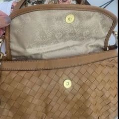 shoulder tan weave leather bag Annie Klien brand