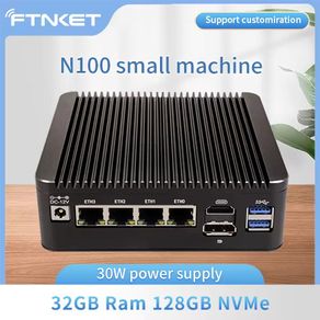 Fanless N100 Mini Pc, 4x 2.5gb Ethernet, 32gb Ddr4, 1Tb M.2 NVME