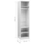 Wardrobe High Gloss White 50x50x200 cm Chipboard Image 7