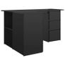 Corner Desk High Gloss Black 145x100x76 cm Chipboard Image 5