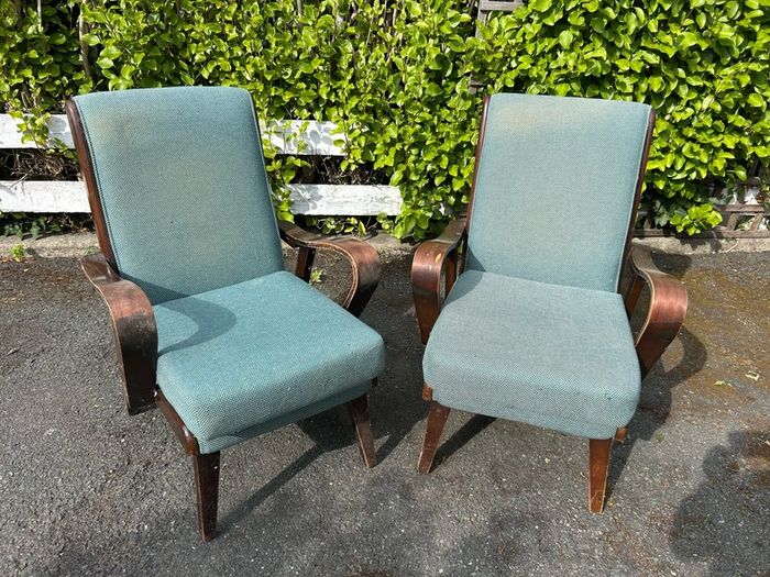 1960s Bentwood Fireside Armchairs x2