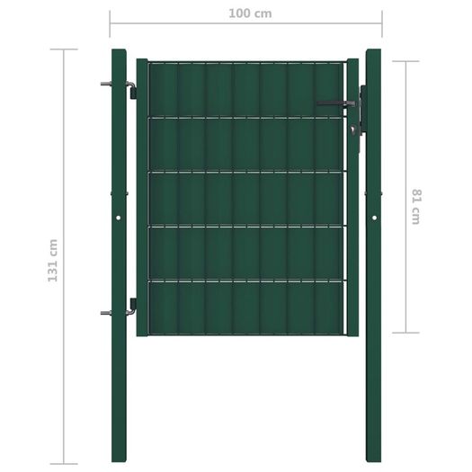 Fence Gate PVC and Steel 100x81 cm Green