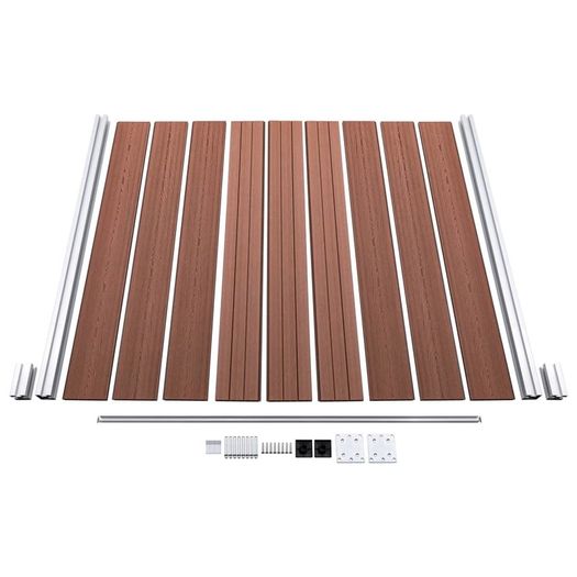 WPC Fence Set 2 Square + 1 Slanted 446x186 cm Brown