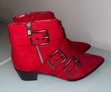 M&S Red suede ankle boot - Size 4.5