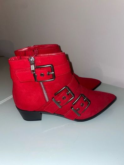 M&S Red suede ankle boot - Size 4.5