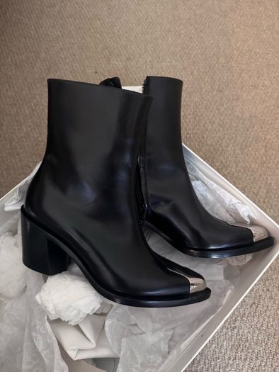 Alexander McQueen cowboy boots with metal toe