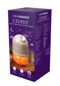 Clevamama ClevaPure Himalayan Salt Lamp Multifunctional Night Light for Better Sleep