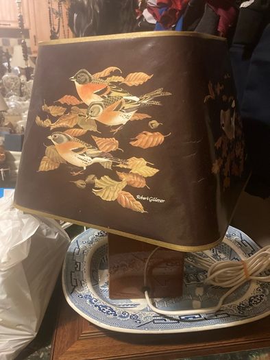 1960s bird themed table lamp free postage