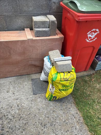 2 bags of rubble and broken blocks