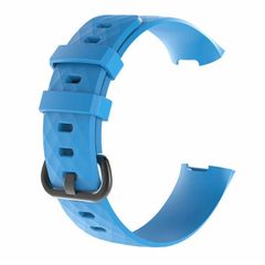 Small Blue Silicone Strap Buckle For Fitbit Charge 3 4 Replacement Band