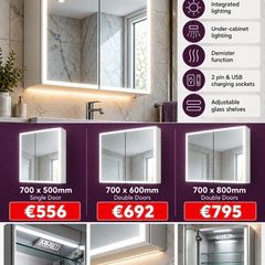 Mirror cabinets illuminated 500/600/800