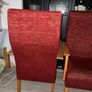 Single Accent Chair  Burgundy Fabric with Wooden Image 3
