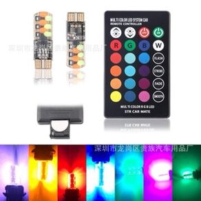 T10 RGB LED Lights W5W 194 Led Clearance light for Car T10 RGB COB 12SMD Colorful Lamp With Remote Controller T10 COB LED Bulbs