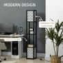 Floor Lamp with Shelves, Dual Light, Modern Tall Standing Lamps for Living Room, Bedroom, with Pull Chain Switch, Bulb not Included, Black Image 5