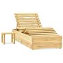 Sun Lounger with Table Green Impregnated Pinewood Image 5