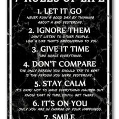 7 Rules of Life : Metal Sign