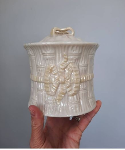 Vintage Belleek Biscuit Barrell