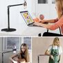 Overhead Phone Mount with Heavy Duty Base, Height Adjustable Phone Stand for Filming, 38cm Long Arm iPhone Holder for Video Recording, Overhead Tripod for iPhone 15 14 13, Android Cell Phone Image 8