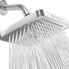NEW SALE | Fixed Shower Head - High Pressure Rain - Luxury Modern Look - Easy No-Tool Installation - Perfect Adjustable Replacement for Your Bathroom Shower Heads (15 cm Square, Luxury Polished Chrome)