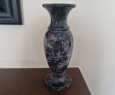 black marble vase
