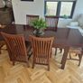Solid Hardwood Extendable Dining Table 1.6m to 2.1m long and 6 Chairs Image 3