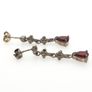 Vintage 925 Sterling Silver Garnet & Marcasite Gothic Stud Earrings Image 6