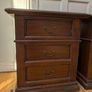 Set of two vintage hardwood bedside dressers Image 2