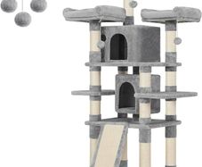 FREE SHIPPING Cat Tree, Large Cat Tower, 172 cm, Light Grey