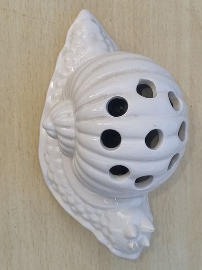 Italian ceramic snail flower holder