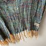 Mucros Weavers Ireland Fringe Scarf Multicolor Boho Knit Image 5