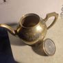 SMALL BRASS TEA Pot Antique Tea Kettle Handle Brass Made Wooden Teapot Lid Hand Handmade Image 7