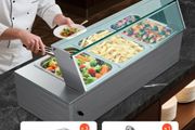 NEW  220v 3 pin plug ,Commercial Food Warmer, 1500W Electric Stainless Steel Steam Food Warmer with Glass Cover, 3- Pan Countertop Buffet Bain Marie with Soup &amp; Perforated Ladles, for Catering, Restaurant &amp; Party