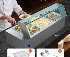 NEW  220v 3 pin plug ,Commercial Food Warmer, 1500W Electric Stainless Steel Steam Food Warmer with Glass Cover, 3- Pan Countertop Buffet Bain Marie with Soup & Perforated Ladles, for Catering, Restaurant & Party