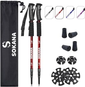 NEW SALE | Walking Poles 2 Pack Folding Walking Sticks for Men and Women | Lightweight Trekking Poles with Quick Lock System for Hiking Climbing Camping
